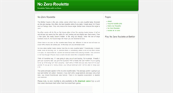 Desktop Screenshot of nozeroroulette.com